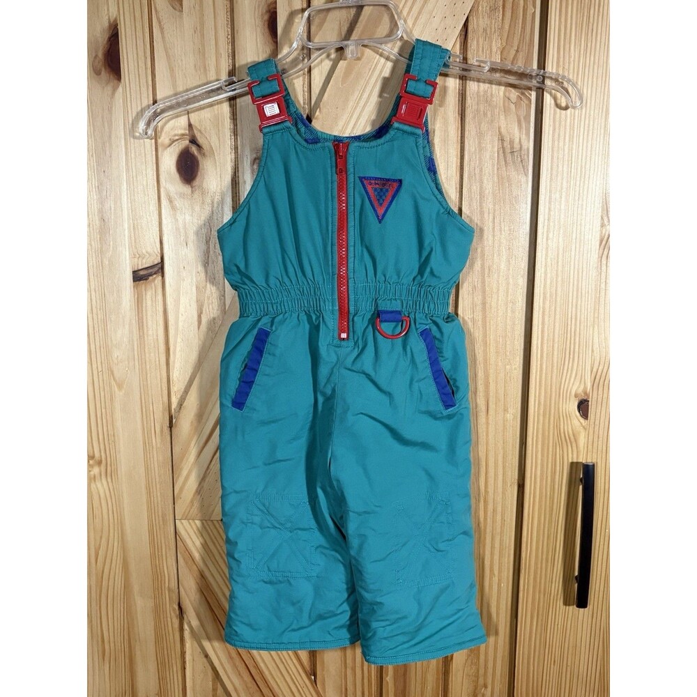Vintage Gymboree Kids Rainbow Tag Colorblock Snowsuit Snowbibs Size X-Small EUC